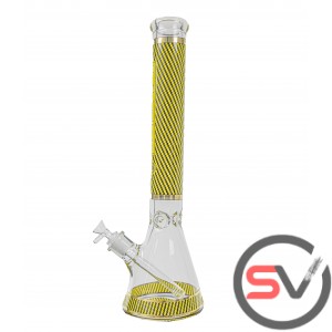 CHECKERED DESIGN BEAKER YELLOW AND BLACK 18inch